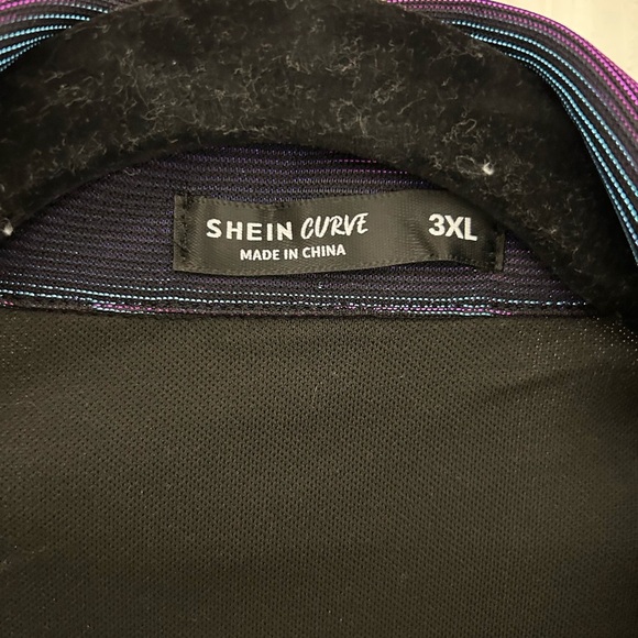 Iridescent Teal and Purple Collared Shirt, Sz 3XL - Picture 2 of 7